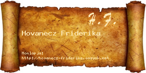 Hovanecz Friderika névjegykártya